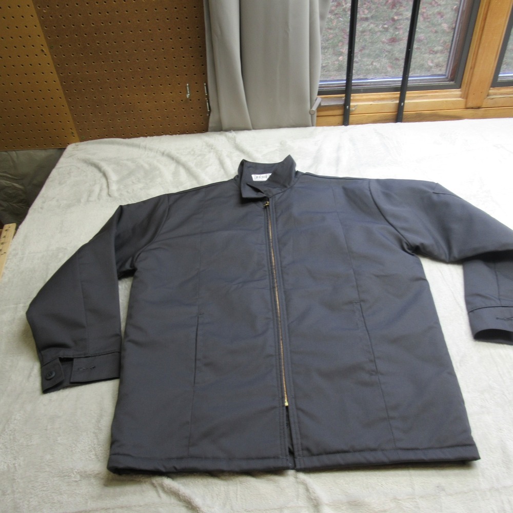 Cintas Jacket Mens Medium Navy Quilted‎ Insulated Zip Canvas Work Mechanics NEW